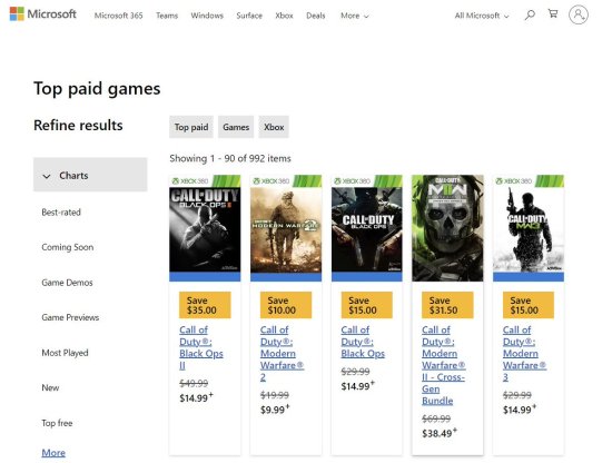 多人匹配修复后 多款老《COD》登顶Xbox商店畅销榜