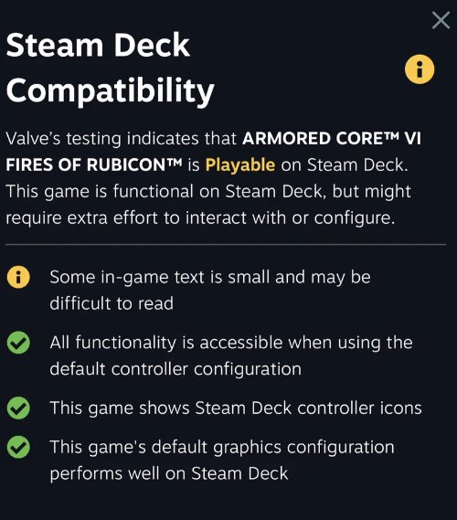 《装甲核心6》SteamDeck“可玩” 部分文本字体过小