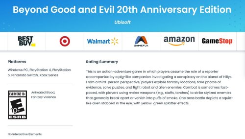 《超越善恶：20周年纪念版》通过评级 即将登陆全平台