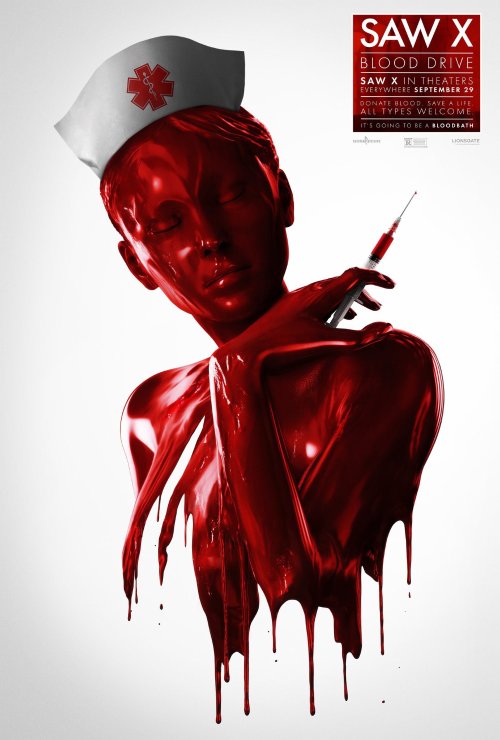《电锯惊魂10》全新海报：浑身浴血护士小姐