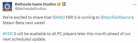 《星空》即将更新AMD FSR 3支持 PC版体验大幅升级