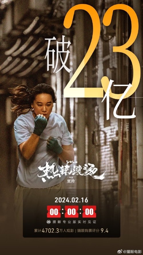 《热辣滚烫》上映七天：总票房突破23亿！